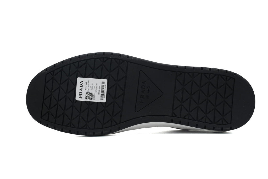 Prada Downtown Leather Low Sneakers "White/Black"-Classic Casual Shoes/Women's Shoe Sale / Men's Shoe Sale