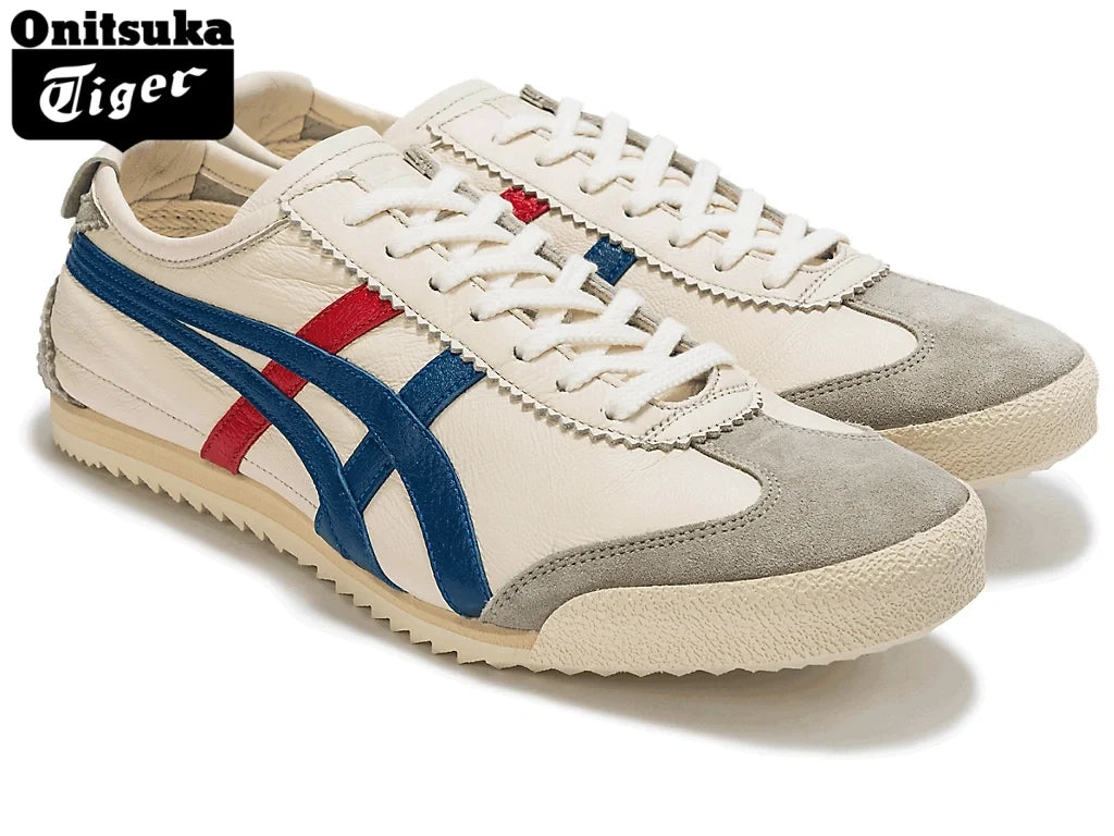 Onitsuka Tiger Mexico 66 Deluxe Nippon Made Sneakers – Cream/Blue/Red