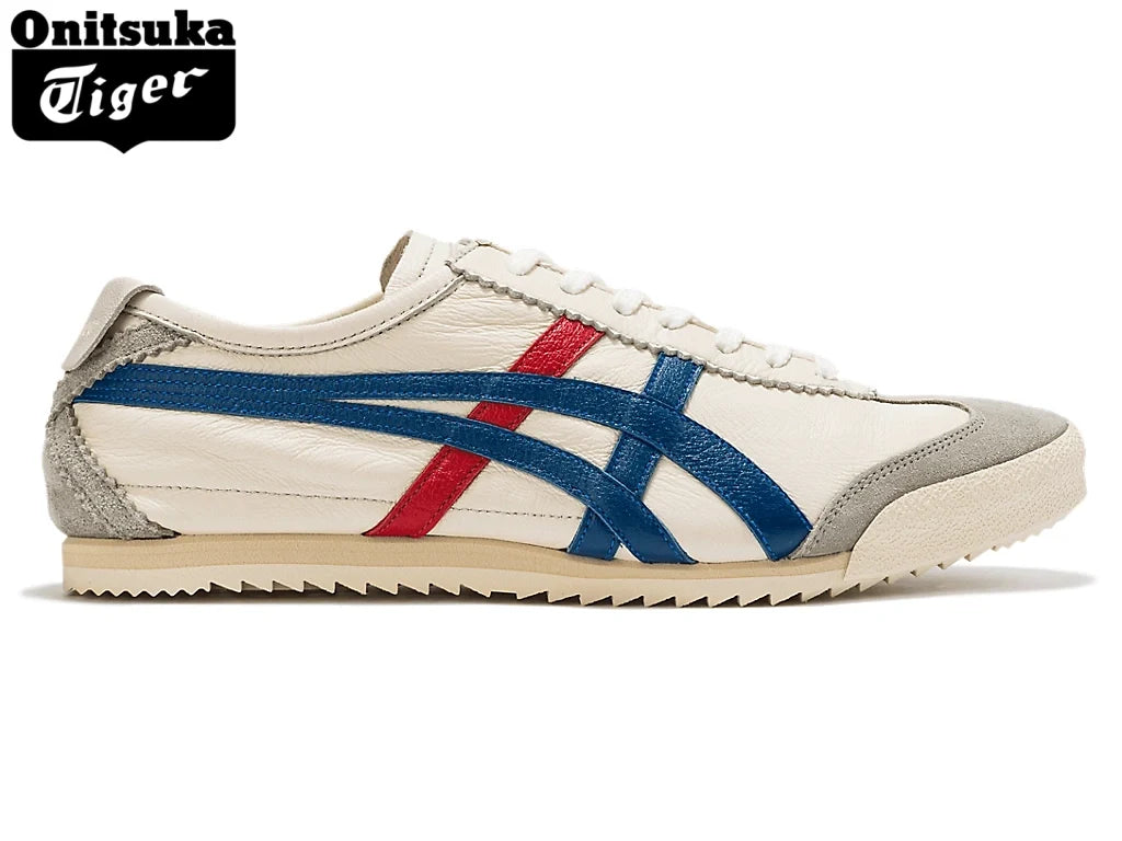 Onitsuka Tiger Mexico 66 Deluxe Nippon Made Sneakers – Cream/Blue/Red