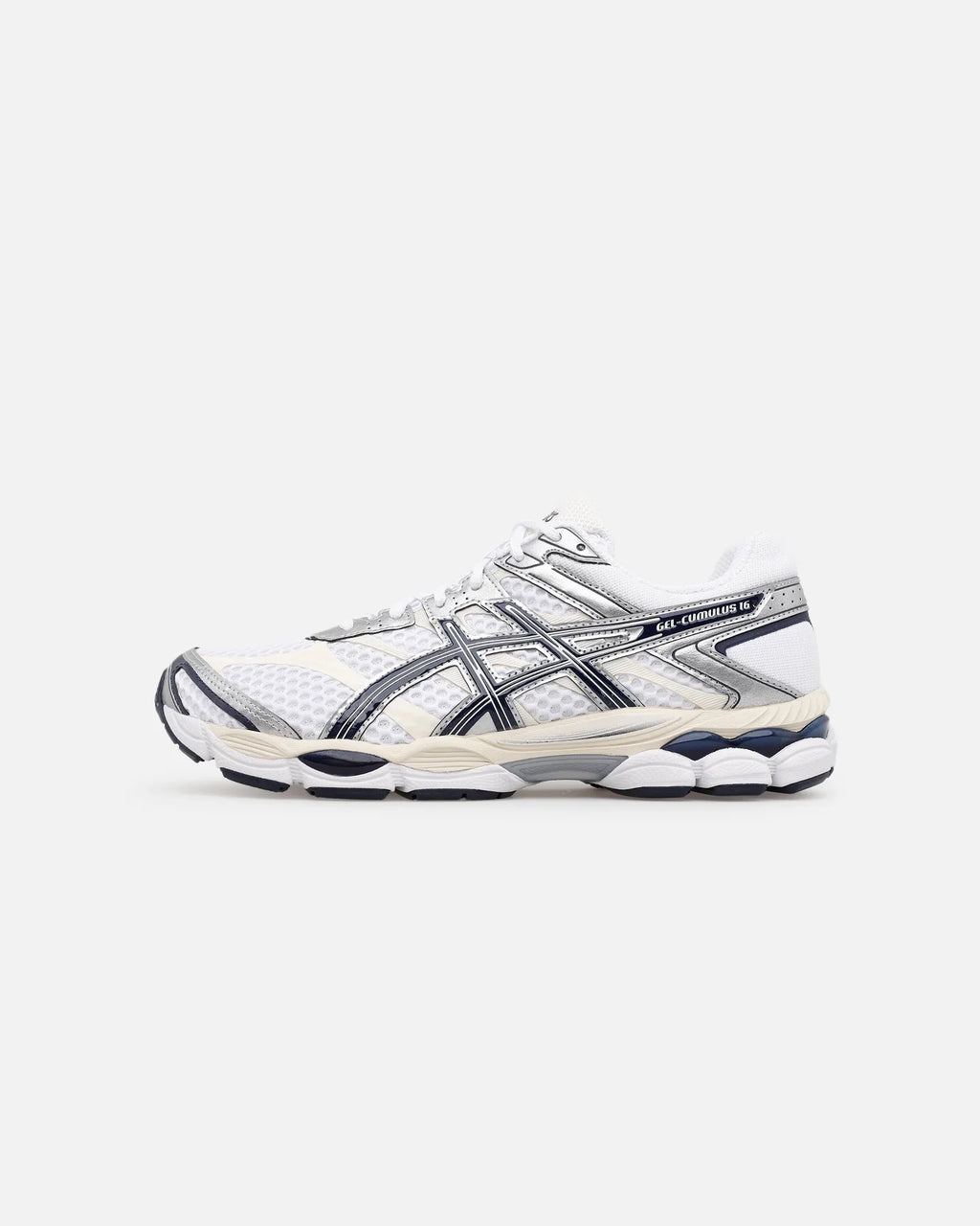 ASICS GEL-CUMULUS 16 "White Navy Silver" Men Women Retro Running Sneakers