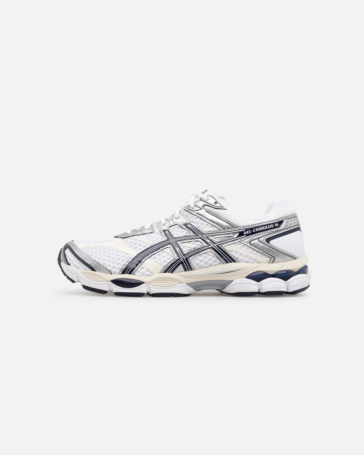 ASICS GEL-CUMULUS 16 "White Navy Silver" Men Women Retro Running Sneakers