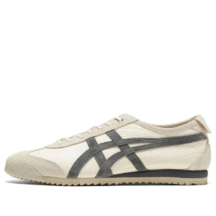 Onitsuka Tiger Mexico 66 "Cream Dark Grey" Unisex Leather Casual Shoes- Women's Shoe Sale / Men's Shoe Sale
