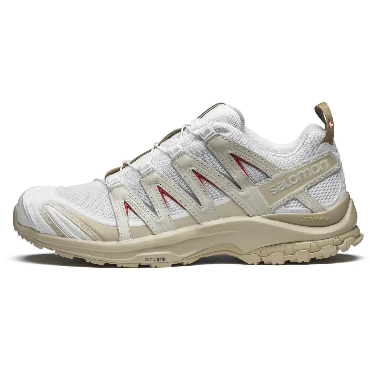 Salomon XA PRO 3D "White Beige Red"- outdoor hiking shoes/Women's Shoe Sale / Men's Shoe Sale