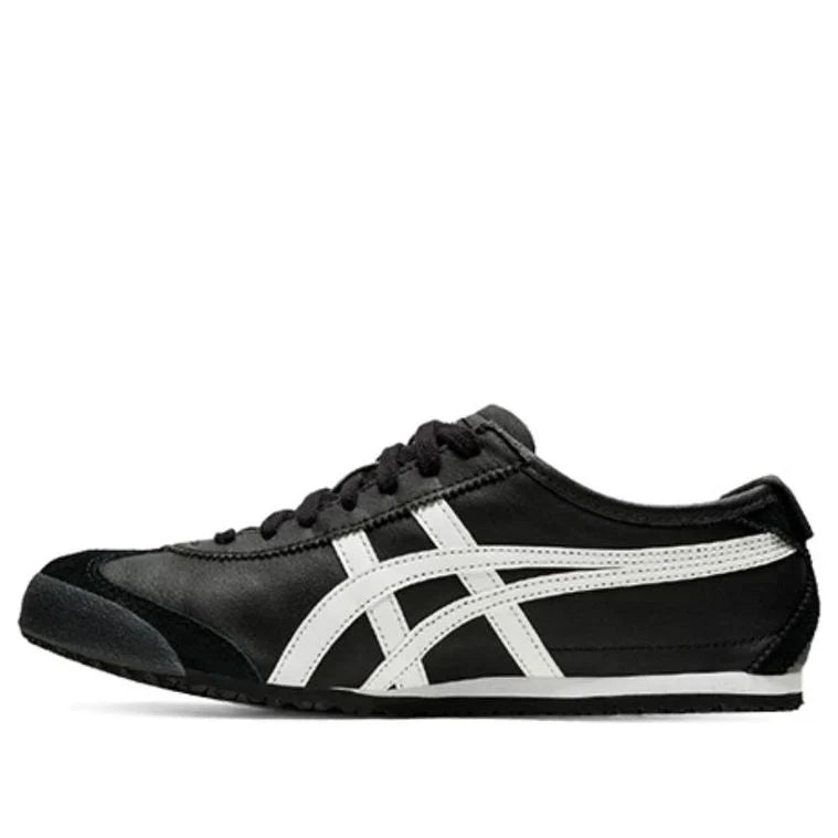 Onitsuka Tiger Mexico 66 "Black White" Unisex Leather Sneakers- Women's Shoe Sale / Men's Shoe Sale