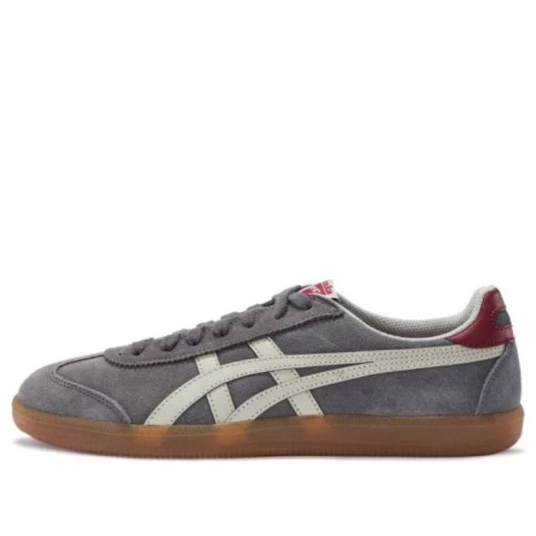 Onitsuka Tiger Tokuten "Grey Red" Suede Sneakers- Women's Shoe Sale / Men's Shoe Sale