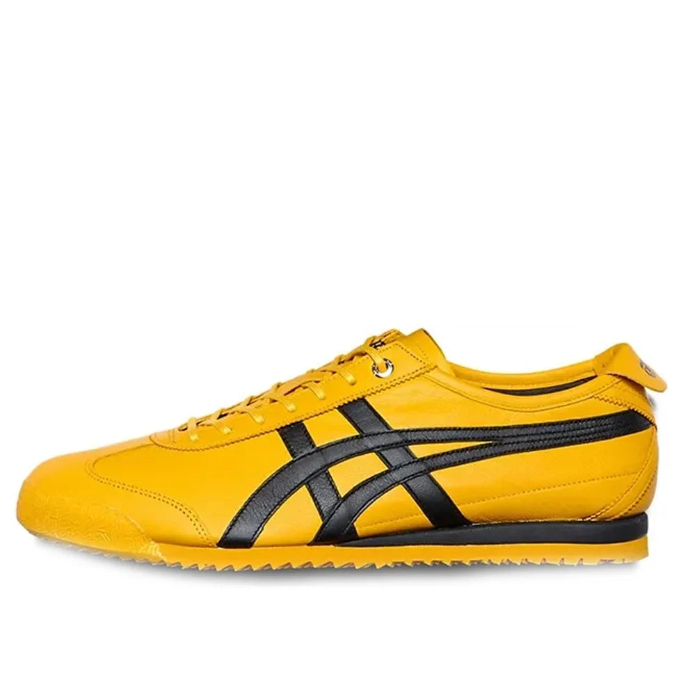 Onitsuka Tiger Mexico 66 "Yellow Black" Leather Sneakers- Women's Shoe Sale / Men's Shoe Sale