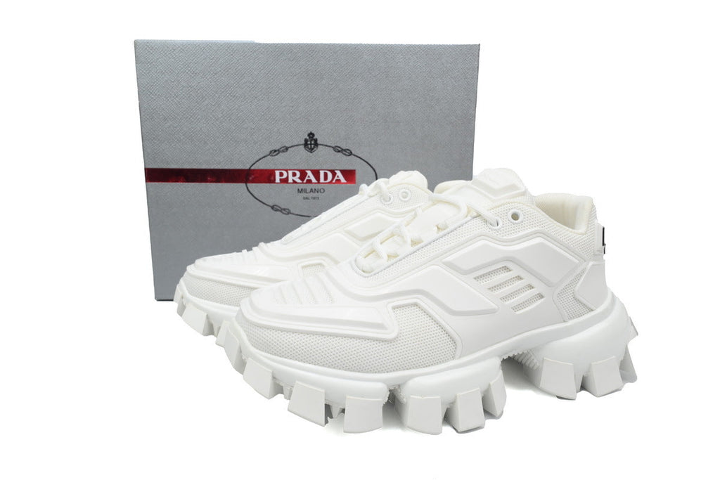 Prada Cloudbust Thunder Technical Fabric Chunky Sneakers "White"-retro thick sole dad shoes，Women's Shoe Sale / Men's Shoe Sale