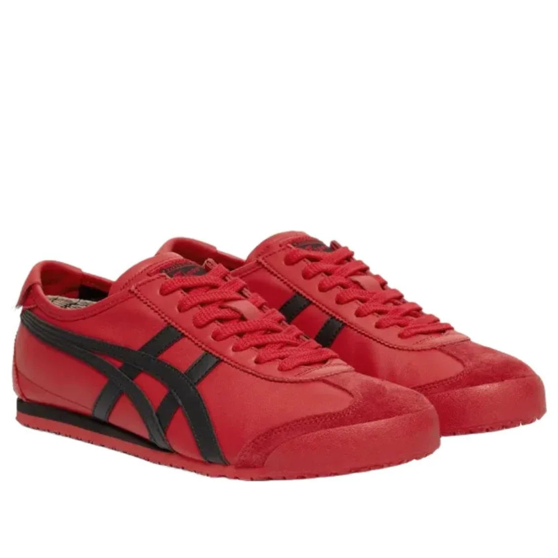 Onitsuka Tiger Mexico 66 "Red Black" Leather Sneakers- Women's Shoe Sale / Men's Shoe Sale