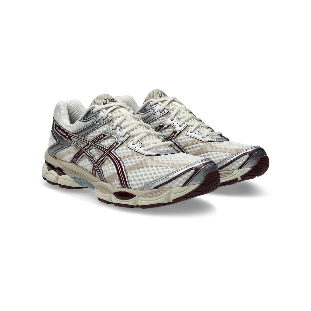 ASICS GEL-CUMULUS 16 "Cream Silver Burgundy" Men Women Retro Running Sneakers