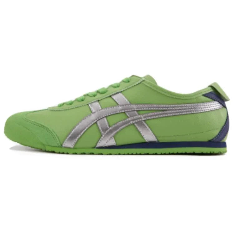 Onitsuka Tiger Mexico 66 "Green Silver" Unisex Leather Sneakers- Women's Shoe Sale / Men's Shoe Sale