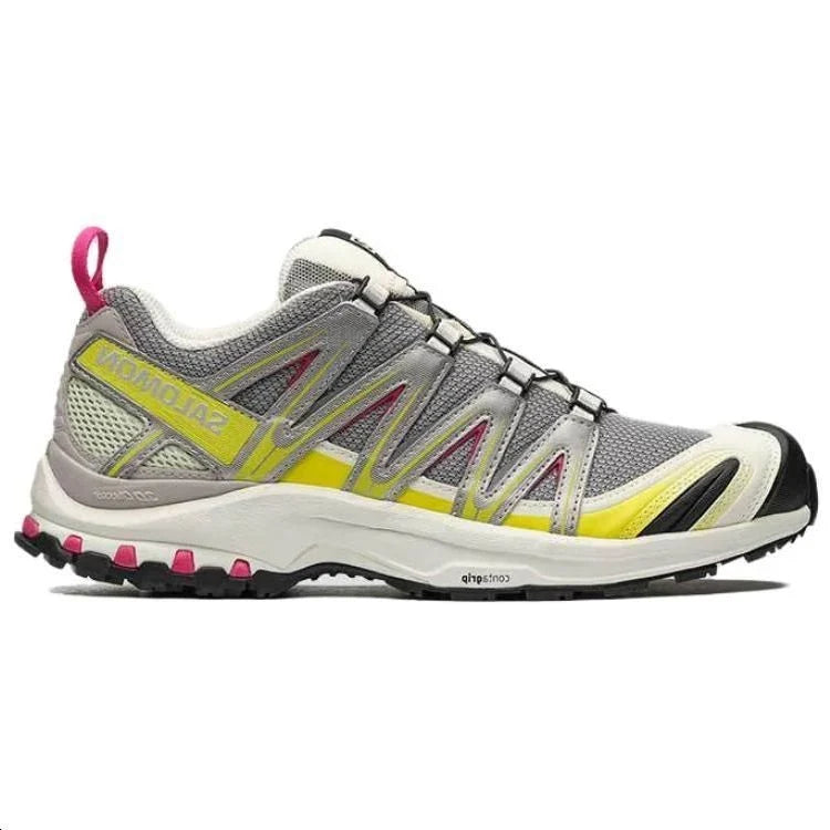 Salomon XA PRO 3D Trail Running Shoes "Grey Yellow Pink"- outdoor hiking shoes/Women's Shoe Sale / Men's Shoe Sale