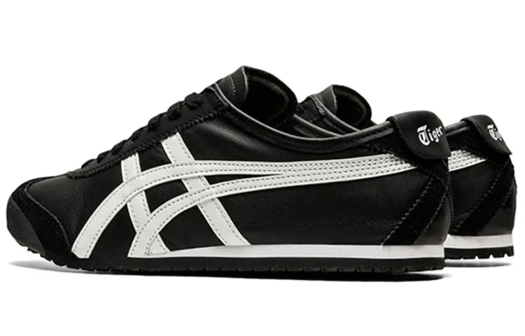 Onitsuka Tiger Mexico 66 "Black White" Unisex Leather Sneakers- Women's Shoe Sale / Men's Shoe Sale