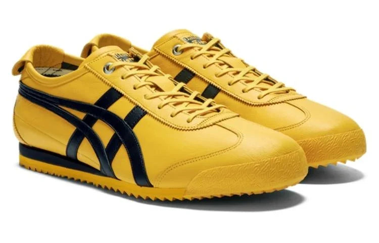 Onitsuka Tiger Mexico 66 "Yellow Black" Leather Sneakers- Women's Shoe Sale / Men's Shoe Sale