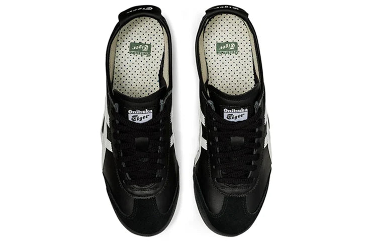 Onitsuka Tiger Mexico 66 "Black White" Unisex Leather Sneakers- Women's Shoe Sale / Men's Shoe Sale