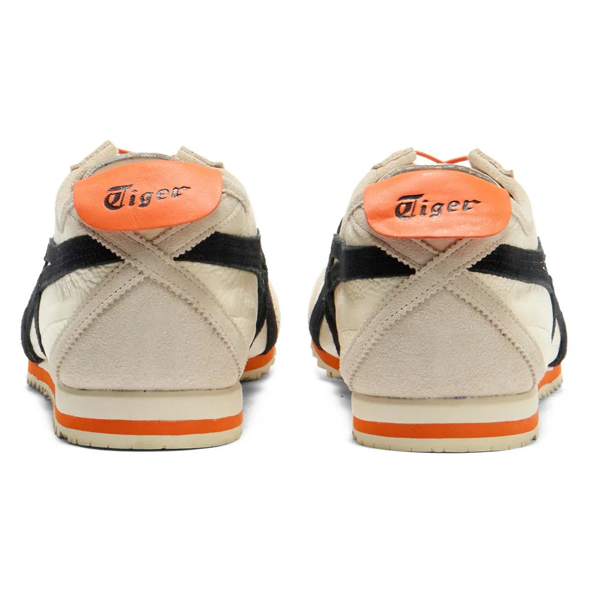 Onitsuka Tiger Mexico 66 "Cream Black Orange" Leather Sneakers- Women's Shoe Sale / Men's Shoe Sale