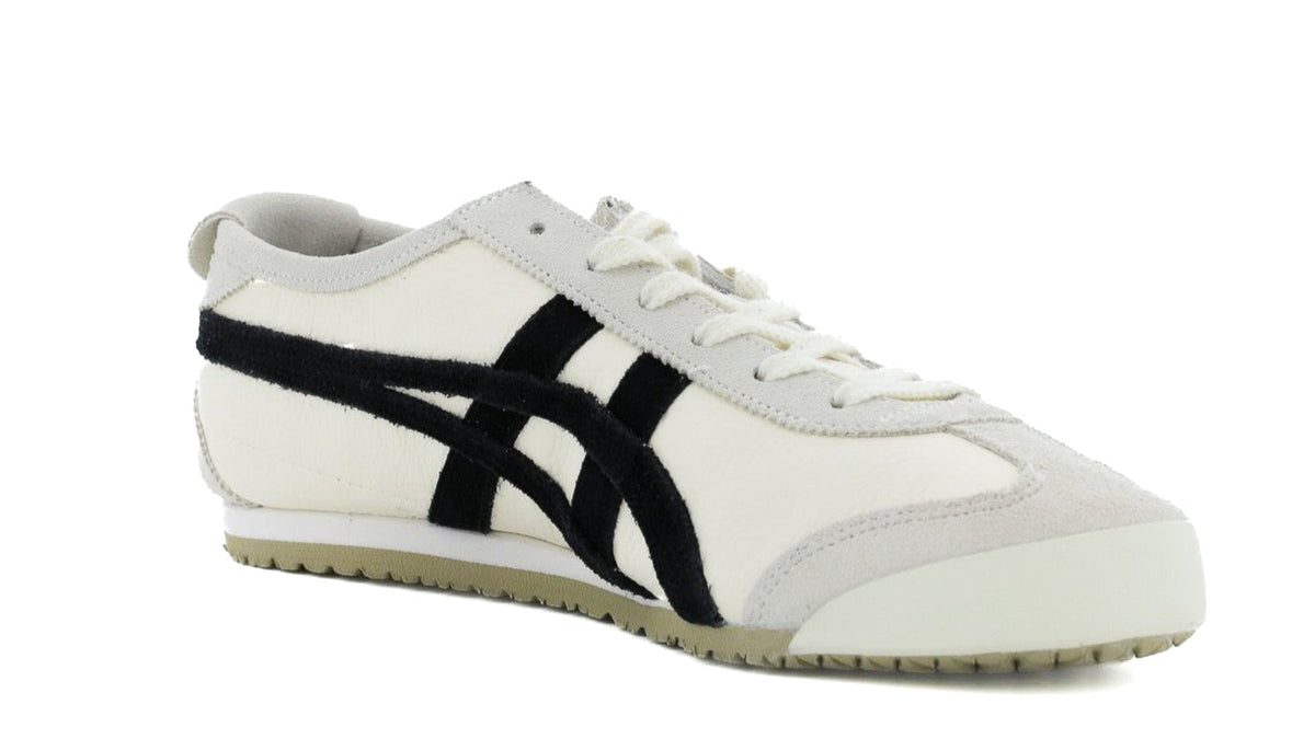 Onitsuka Tiger Mexico 66 "Cream Black" Unisex Leather Sneakers- Women's Shoe Sale / Men's Shoe Sale