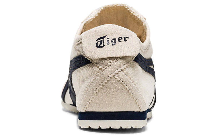 Onitsuka Tiger Mexico 66 Slip-On "Cream Navy" Canvas Sneakers- Women's Shoe Sale / Men's Shoe Sale