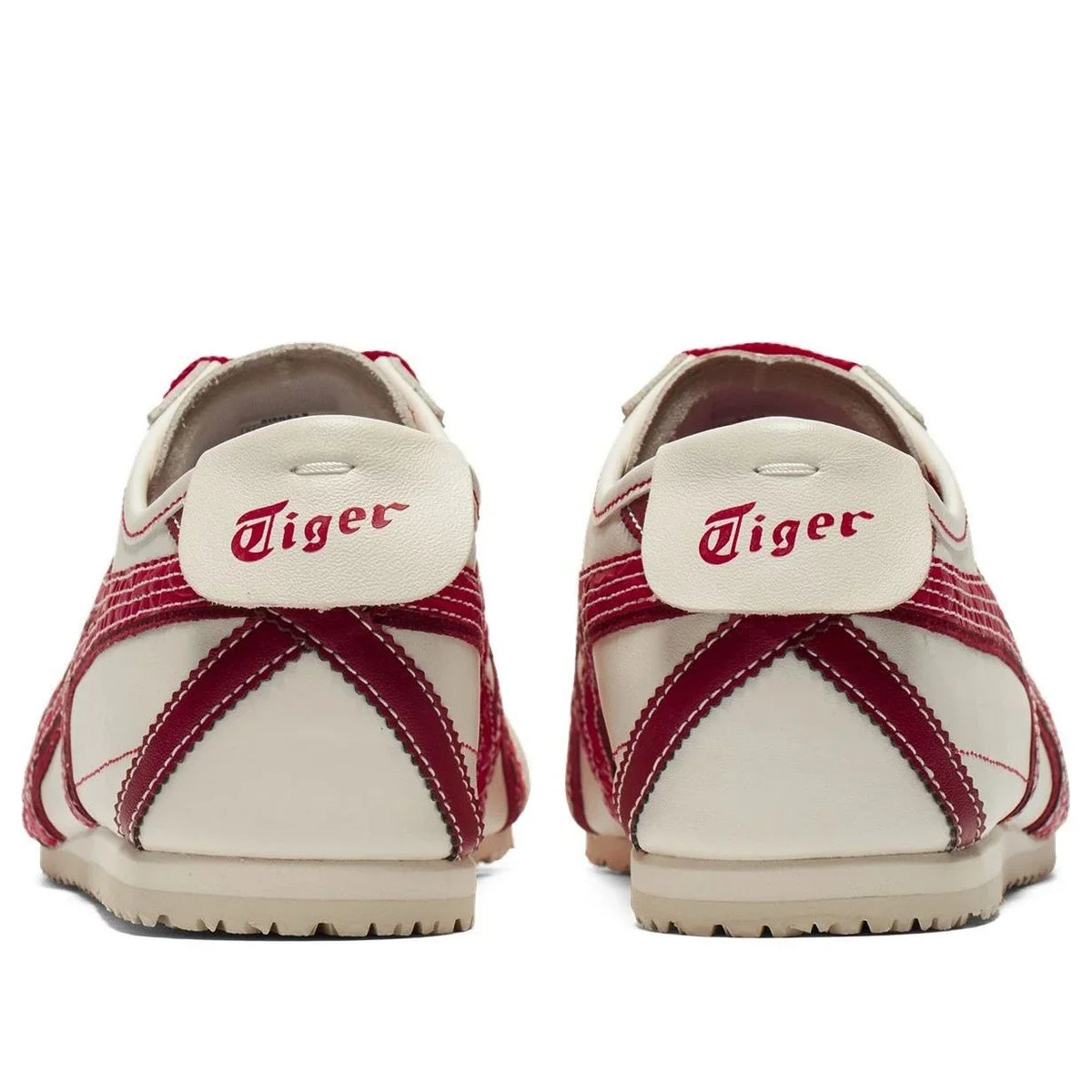Onitsuka Tiger Mexico 66 "Cream Red" Unisex Leather Sneakers- Women's Shoe Sale / Men's Shoe Sale