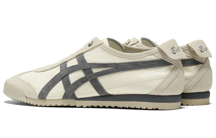 Onitsuka Tiger Mexico 66 "Cream Dark Grey" Unisex Leather Casual Shoes- Women's Shoe Sale / Men's Shoe Sale