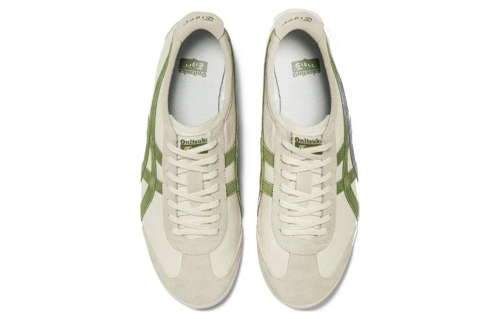 Onitsuka Tiger Mexico 66 "Cream Green" Leather Sneakers- Women's Shoe Sale / Men's Shoe Sale