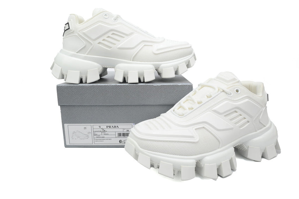 Prada Cloudbust Thunder Technical Fabric Chunky Sneakers "White"-retro thick sole dad shoes，Women's Shoe Sale / Men's Shoe Sale