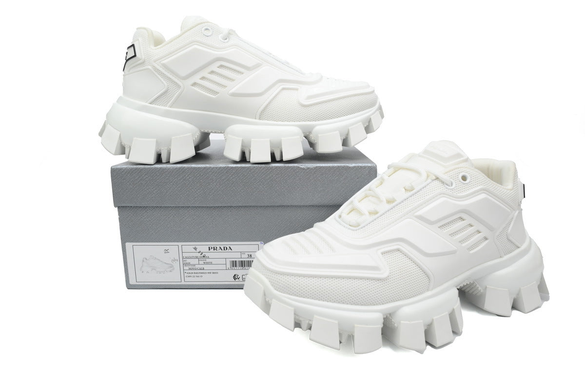 Prada Cloudbust Thunder Technical Fabric Chunky Sneakers "White"-retro thick sole dad shoes，Women's Shoe Sale / Men's Shoe Sale