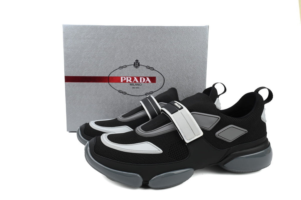 Prada Cloudbust Mesh Velcro Sneakers "Black/Grey"-Classic Casual Shoes/Women's Shoe Sale / Men's Shoe Sale