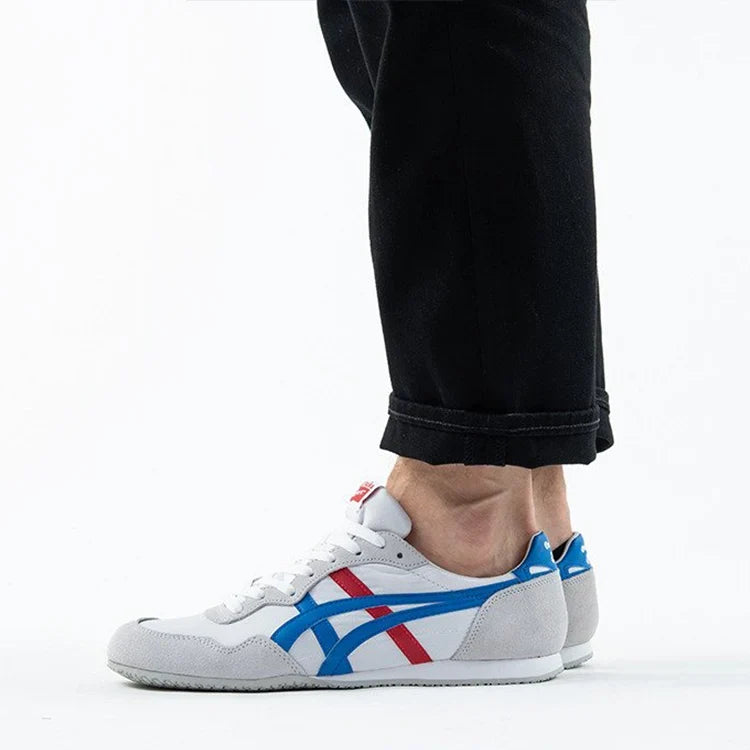 Onitsuka Tiger Serrano "White Blue Red" Unisex Sneakers- Women's Shoe Sale / Men's Shoe Sale