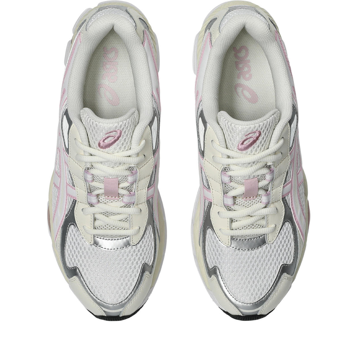 Asics womens shoes  neutral running shoes mens  sneakers Gel-NYC – Cream/Silver/Pink Sneaker