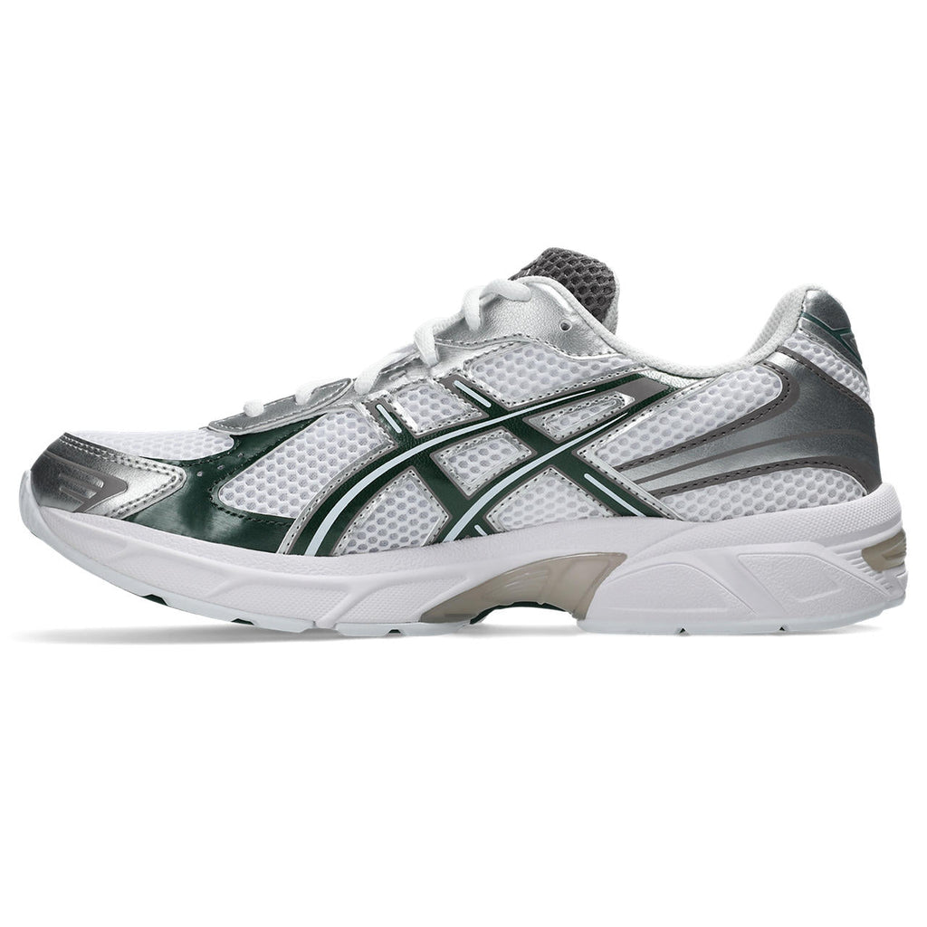 Asics womens shoes  neutral running shoes mens  sneakers Gel-1130 – White/Silver/Dark Green Sneaker