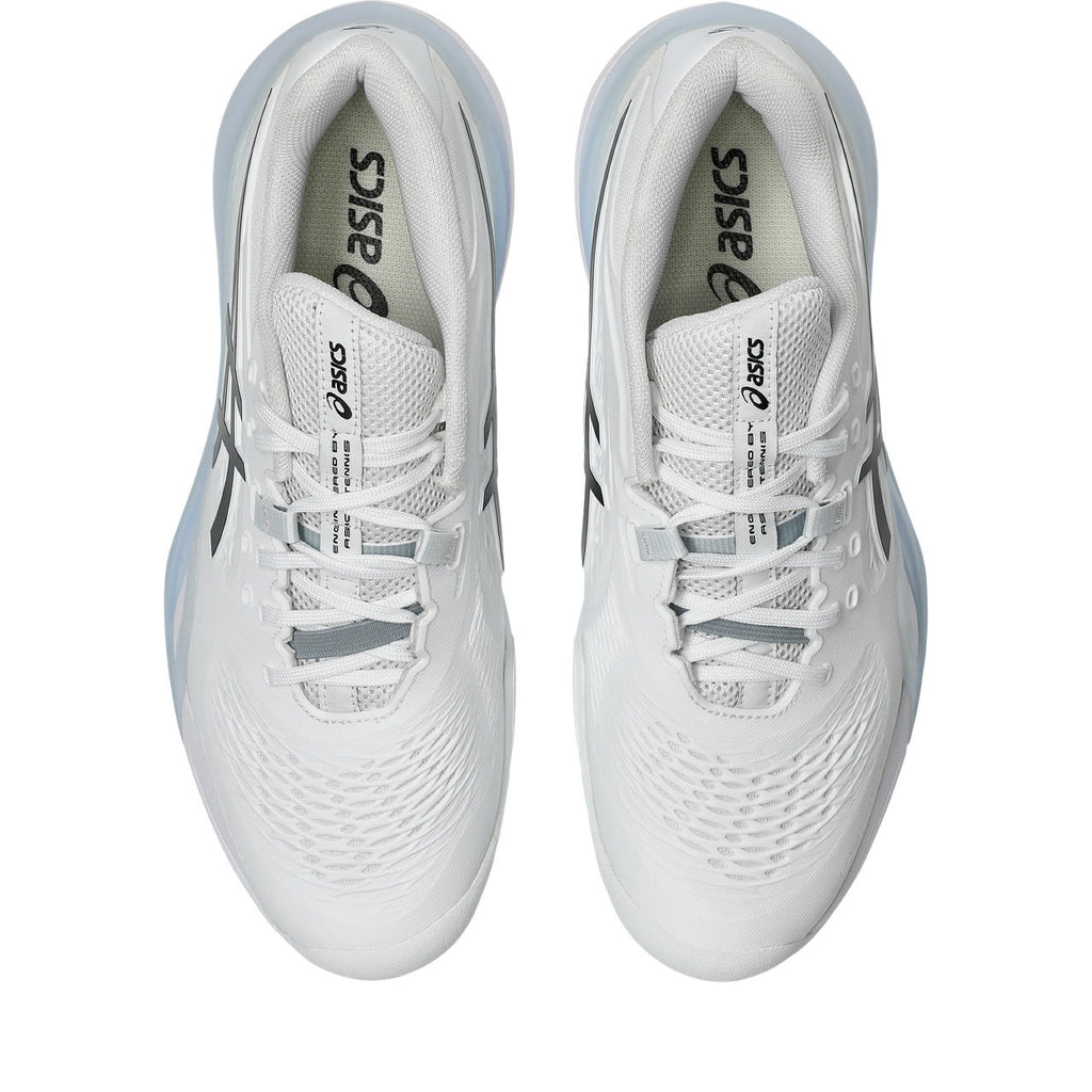 Asics womens shoes  neutral running shoes mens  sneakers Gel-Resolution – White/Black/Light Blue Tennis Sneaker