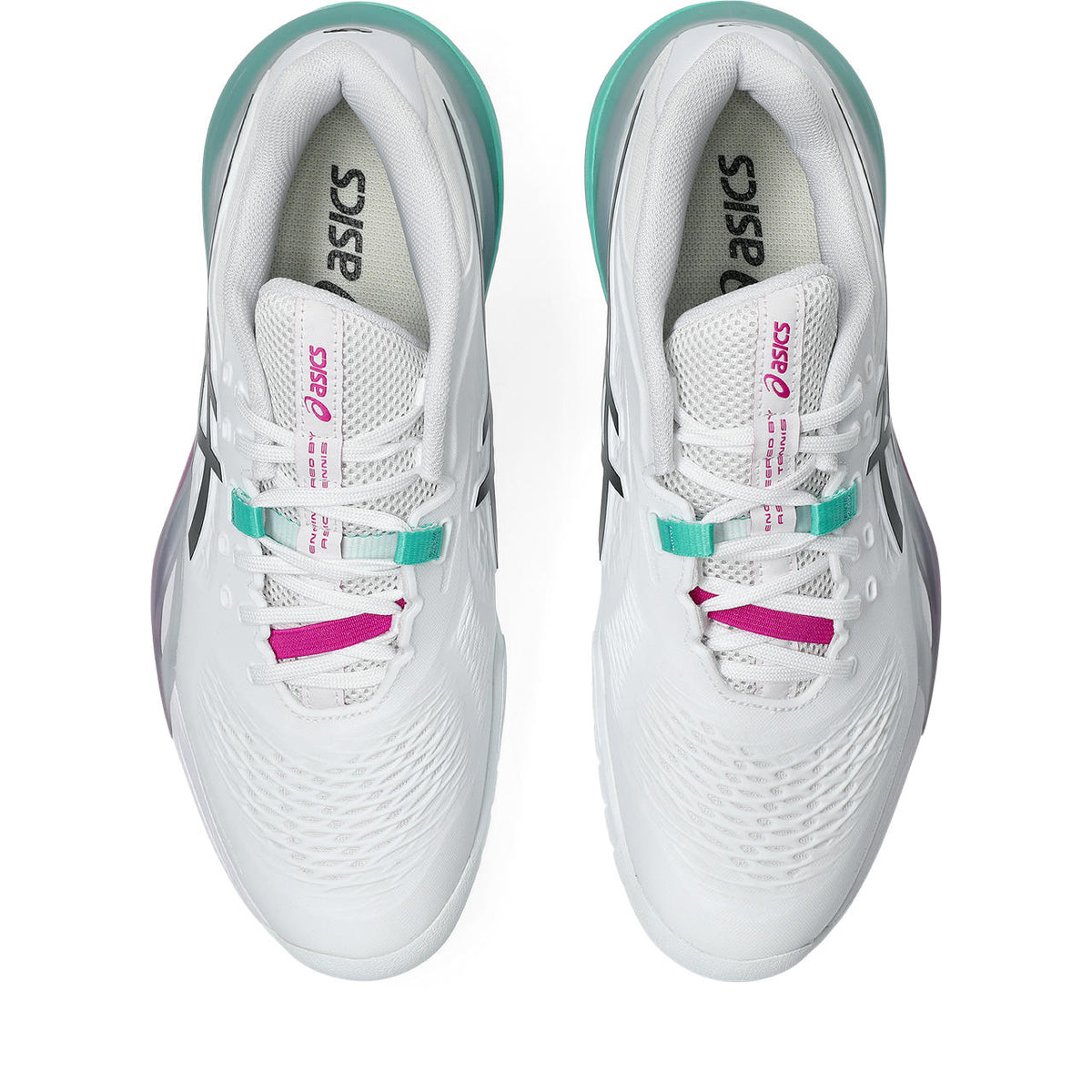 Asics womens shoes  neutral running shoes mens  sneakers Gel-Resolution – White/Black/Turquoise Tennis Sneaker