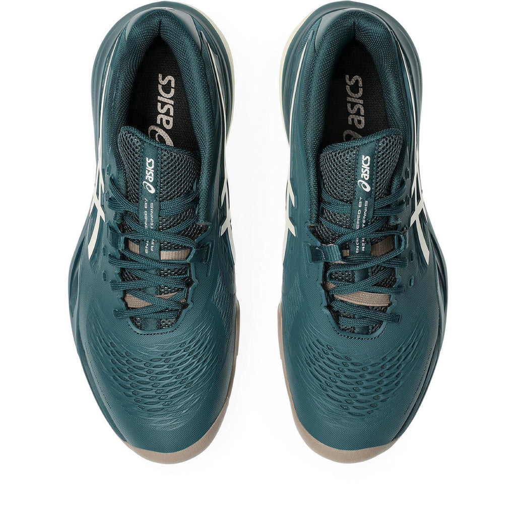 Asics womens shoes  neutral running shoes mens  sneakers Gel-Resolution – Teal/Off-White Tennis Sneaker