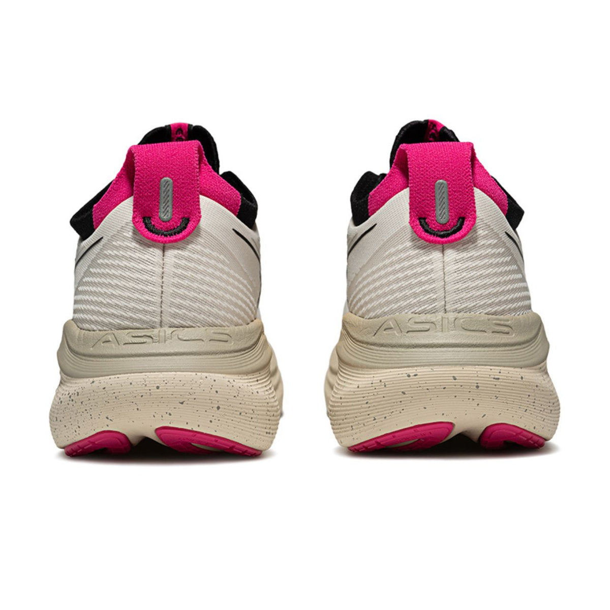 Asics womens shoes  neutral running shoes mens  sneakers Gel-Nimbus 27 Cream / Silver / Hot Pink