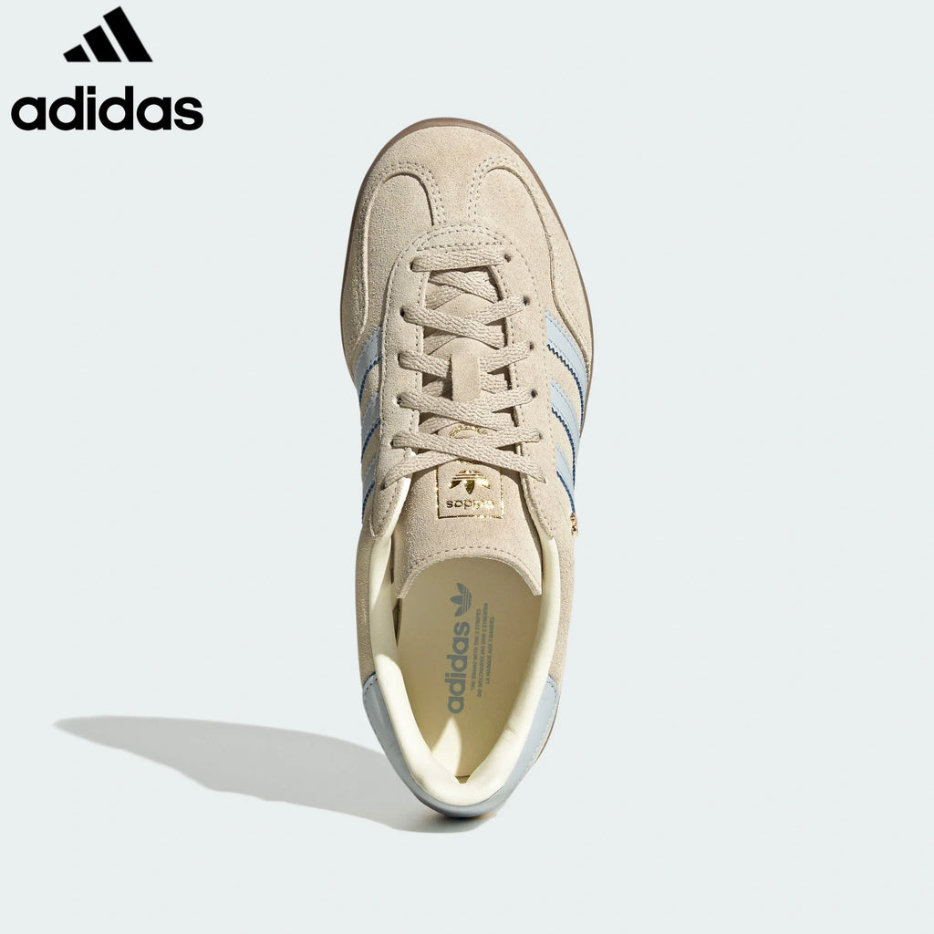 adidas Originals Gazelle Indoor Shoes "Cream White / Light Blue"-Classic sneakers，Adidas Women's Shoe Sale / Men's Shoe Sale
