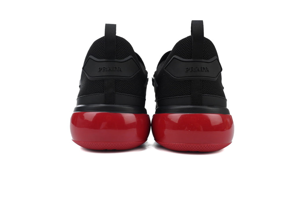 Prada Cloudbust Mesh Velcro Sneakers "Black/Red"-Classic Casual Shoes/Women's Shoe Sale / Men's Shoe Sale