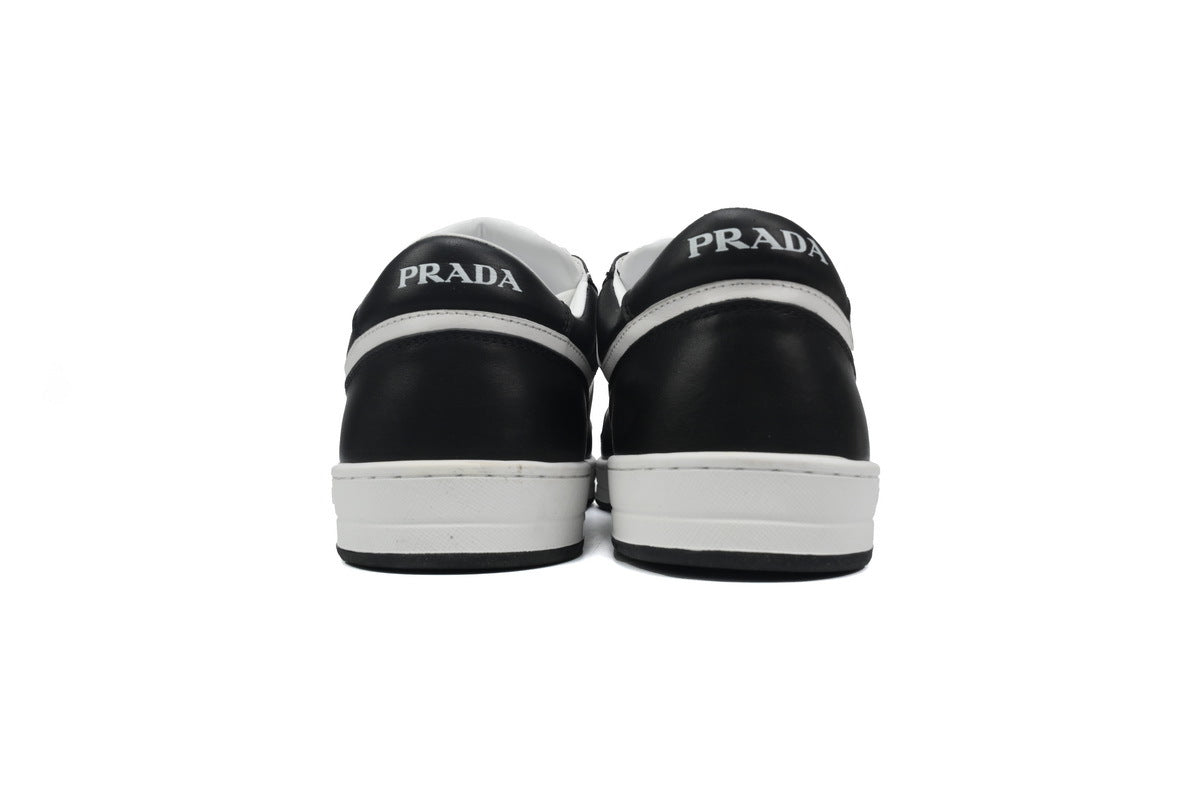 Prada Downtown Leather Low Sneakers "Black/White"-Classic Casual Shoes/Women's Shoe Sale / Men's Shoe Sale
