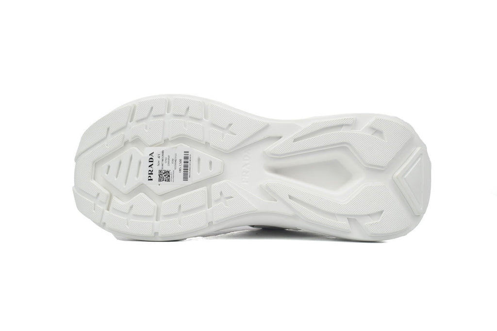 Prada Triangle Logo Leather Platform Sneakers "White"-Classic Casual Shoes/Women's Shoe Sale / Men's Shoe Sale