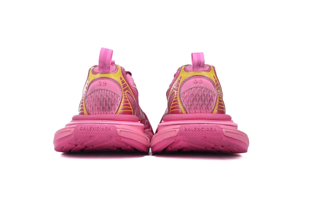 Balenciaga 3XL Mesh Trainer Sneaker "Pink Yellow"-retro thick sole dad shoes，Women's Shoe Sale / Men's Shoe Sale