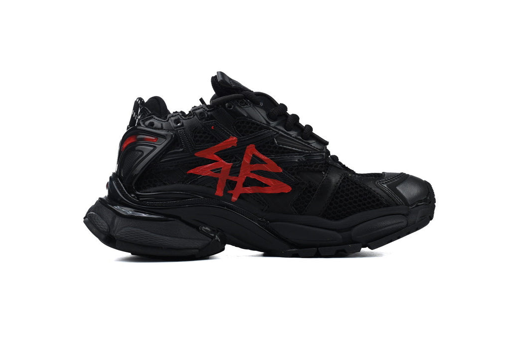 Balenciaga Runner Graffiti Sneakers "Black Red"-retro thick sole dad shoes，Women's Shoe Sale / Men's Shoe Sale