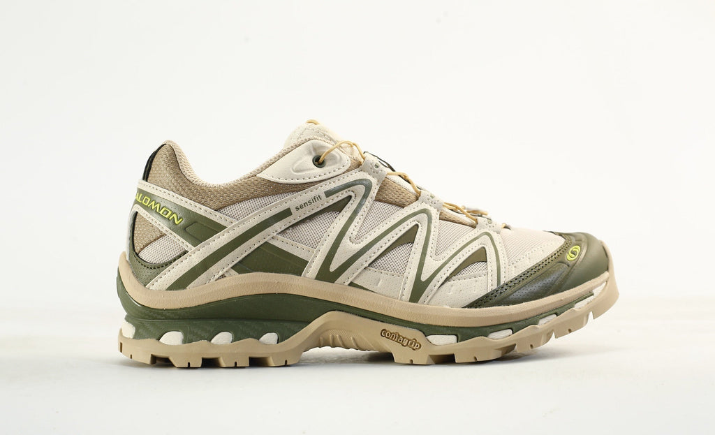 Salomon XT-Quest Trail Running & Hiking Shoes, “Vanilla Ice/Black/Bistro Green”
