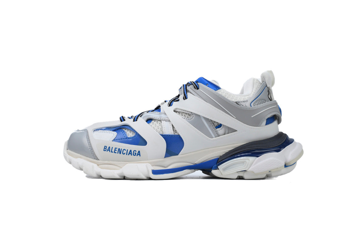 Balenciaga Track Sneakers "White Blue Grey"-retro thick sole dad shoes，Women's Shoe Sale / Men's Shoe Sale