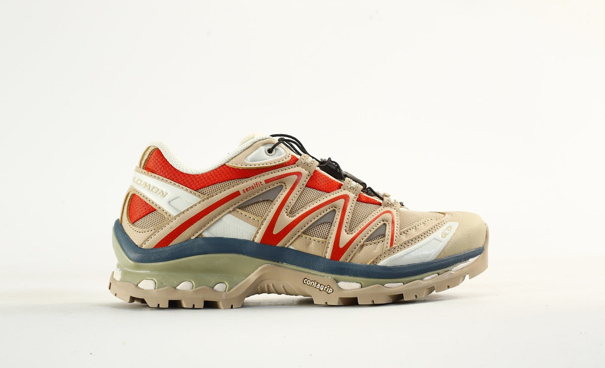 Salomon XT-Quest Trail Running & Hiking Sneakers, “Beige/Red/Blue”