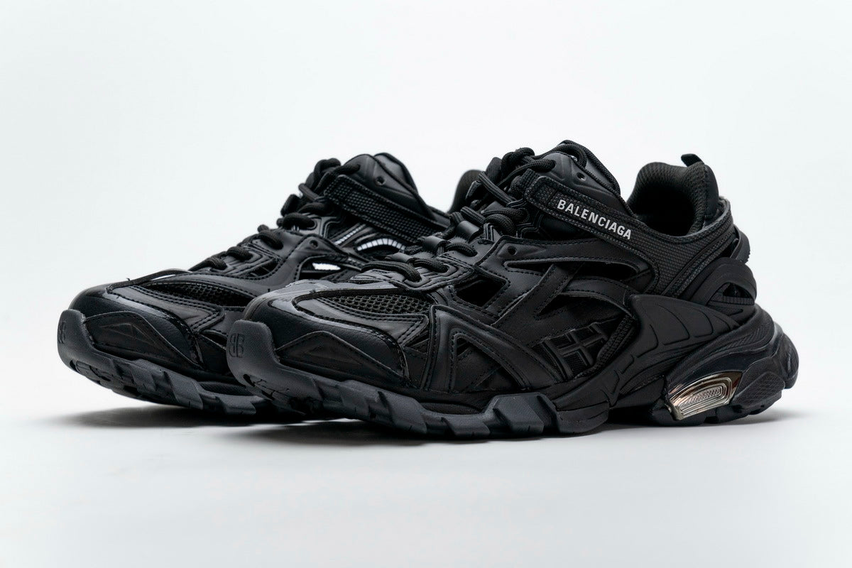 Balenciaga Track 2 Open Sneakers "Black"-retro thick sole dad shoes，Women's Shoe Sale / Men's Shoe Sale