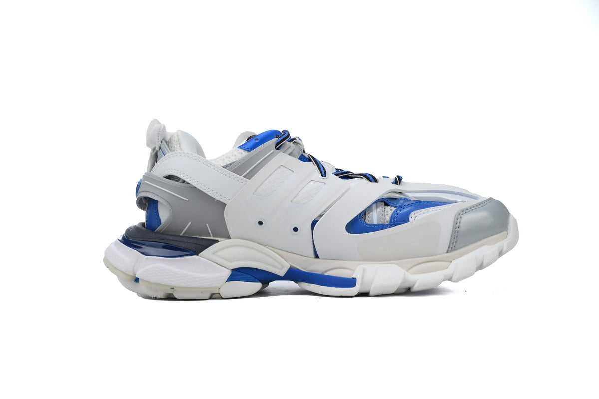 Balenciaga Track Sneakers "White Blue Grey"-retro thick sole dad shoes，Women's Shoe Sale / Men's Shoe Sale
