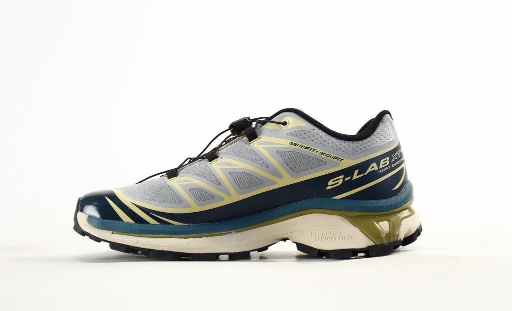 Salomon S-LAB XT-6 Men's Outdoor Trail Running Shoes "Grey Navy Yellow"- outdoor hiking shoes/Women's Shoe Sale / Men's Shoe Sale