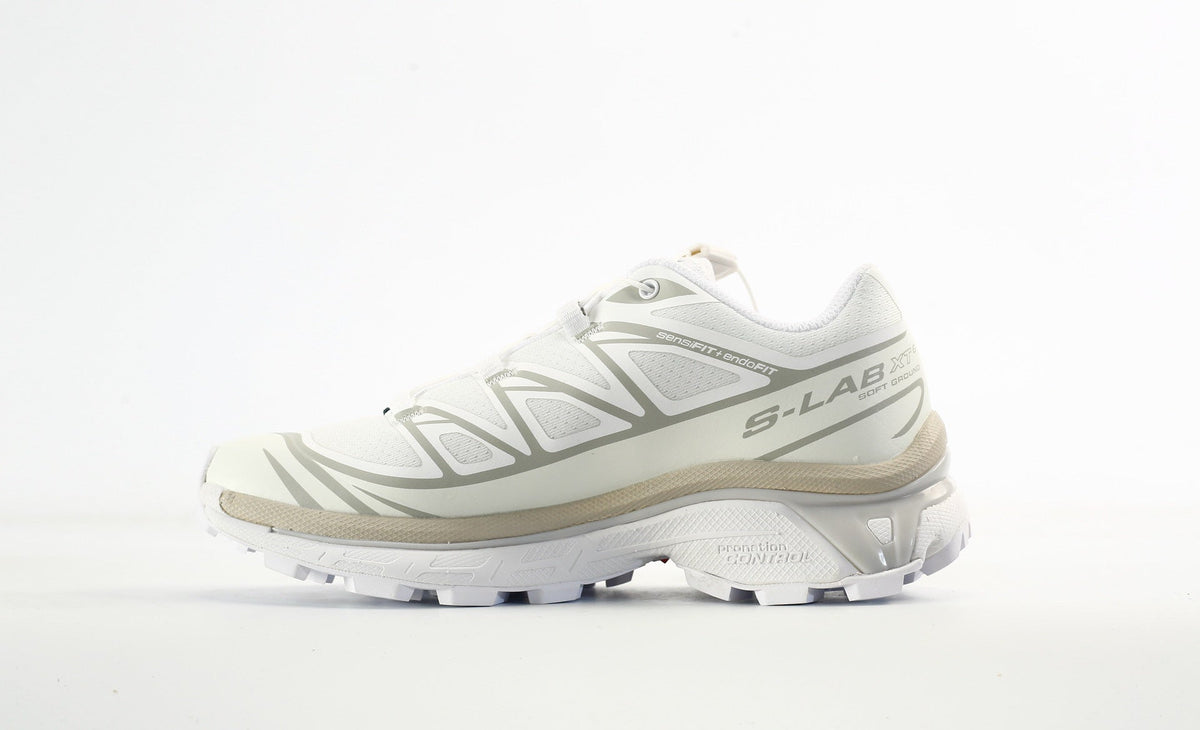 Salomon S-LAB XT-6 Men's Outdoor Trail Running Shoes "White Silver Grey"- outdoor hiking shoes/Women's Shoe Sale / Men's Shoe Sale