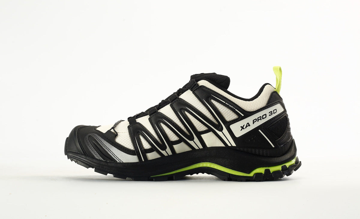 Salomon XA PRO 3D GTX "White Black Lime" Outdoor Hiking Trail Shoes- outdoor hiking shoes/Women's Shoe Sale / Men's Shoe Sale