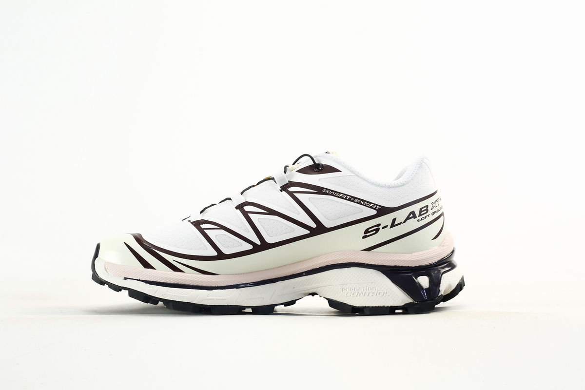 Salomon S-LAB XT-6 Trail Running Shoes "White Dark Brown"- outdoor hiking shoes/Women's Shoe Sale / Men's Shoe Sale