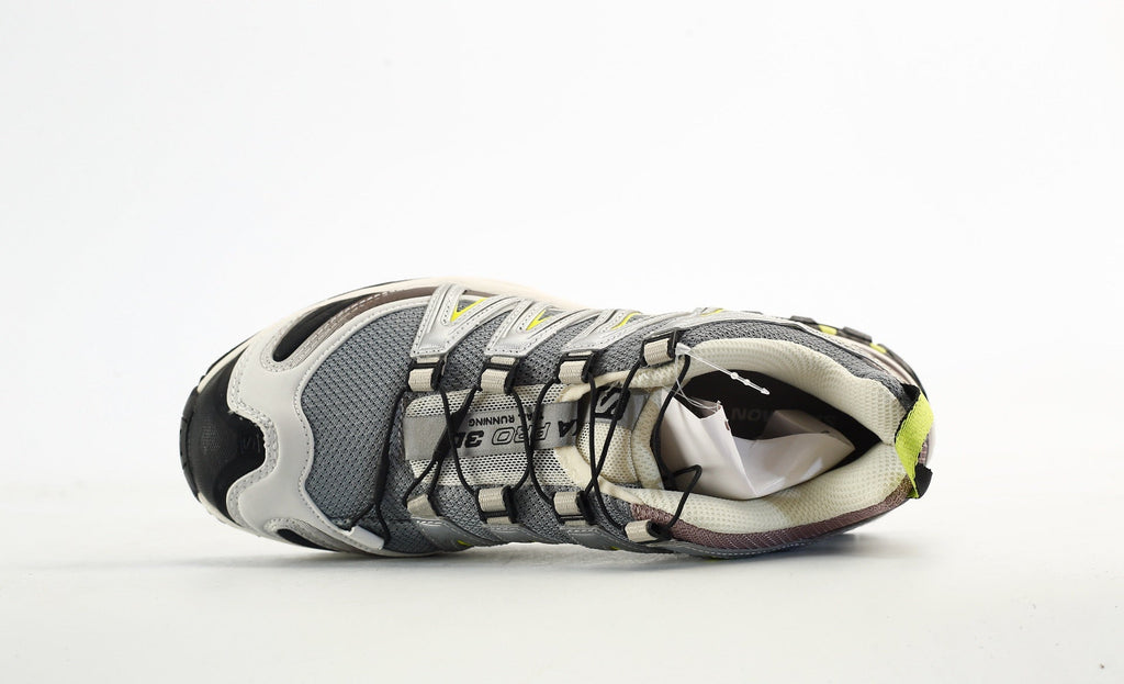 Salomon XA Pro 3D "Grey Brown Lime"- outdoor hiking shoes/Women's Shoe Sale / Men's Shoe Sale